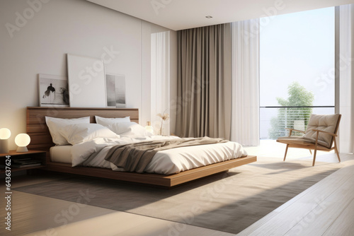 Elegant Contemporary Bedroom Interior in Daylight