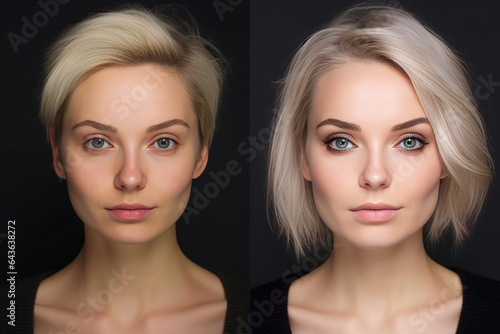 Before and after makeover portrait