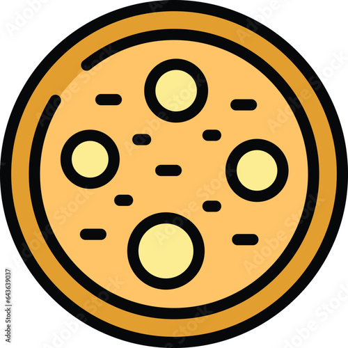 Hachapuri icon outline vector. Food cooking. Adjara meal color flat