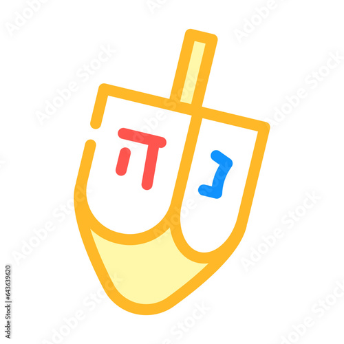 hanukkah dreidel jewish color icon vector. hanukkah dreidel jewish sign. isolated symbol illustration