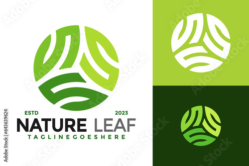 Tripel S Nature Leaf logo design vector symbol icon illustration
