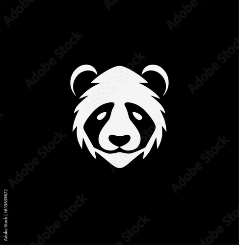 panda head logo line art design