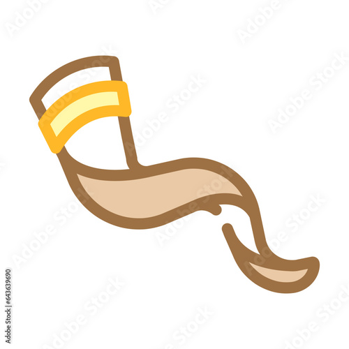 shofar horn jewish color icon vector. shofar horn jewish sign. isolated symbol illustration