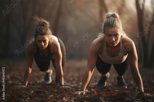 Outdoor fitness woman. Generate Ai
