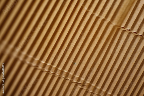 Intricate Patterns Revealed: A Macro Close-Up Shot of Corrugated Cardboard