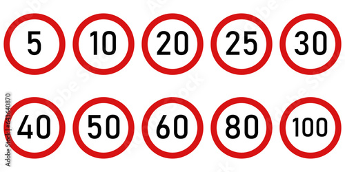 maximum speed limit sign on white background