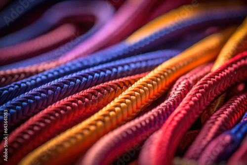 Intricate Patterns and Textures on Macro Close-Up Shoelaces: Exploring a World of Detail