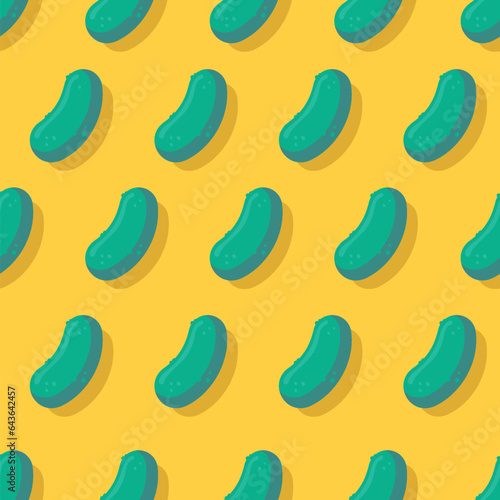 Green pickles repeating pattern vector illustration