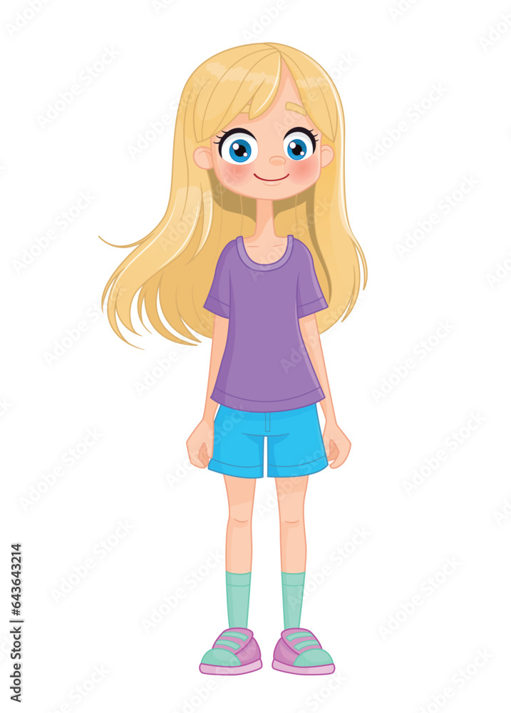 cute girl with big eyes and long orange blonde hair smiling