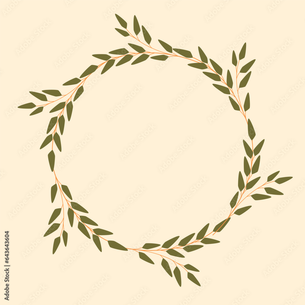 Leaves frame on nud background Leaves frame on nud background