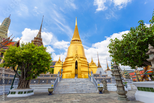 Wat Phra Kaew, Temple of the Emerald Buddha, Bangkok at Thailand. photo