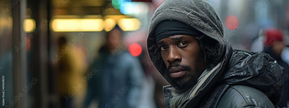 Homeless man on a city street Homeless man on a city street