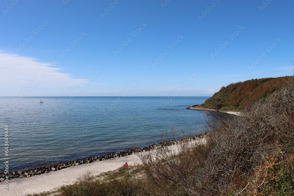 View from the cliff on the beach of Hiddensee,  an island in the Baltic Sea