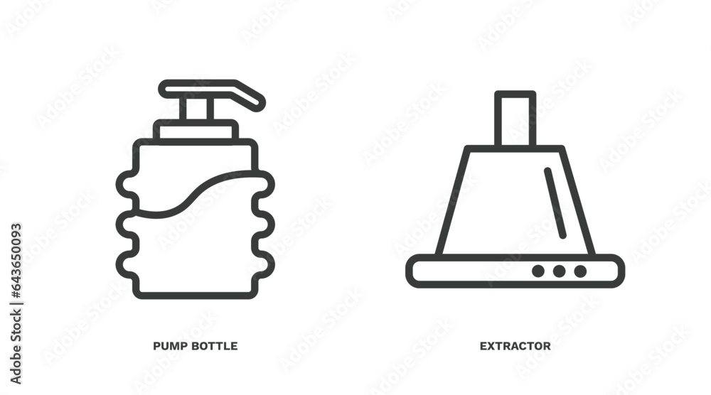 set of hygiene and sanitation thin line icons. hygiene and sanitation outline icons included pump bottle, extractor vector. set of hygiene and sanitation thin line icons. hygiene and sanitation outline icons included pump bottle, extractor vector.