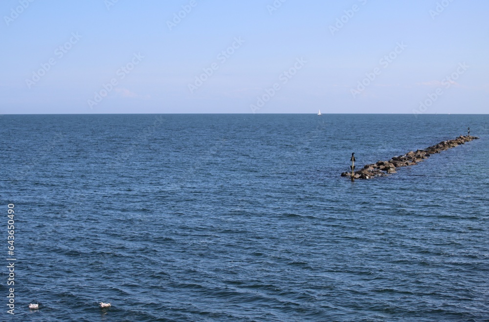 Breakwater at the pier of Sellin in the Baltic Sea island of Rügen