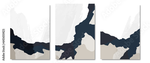 Landscape art, vector background, mountain abstract painting set. Modern art design for acrylic canvas, digital print, wallpaper, poster, print