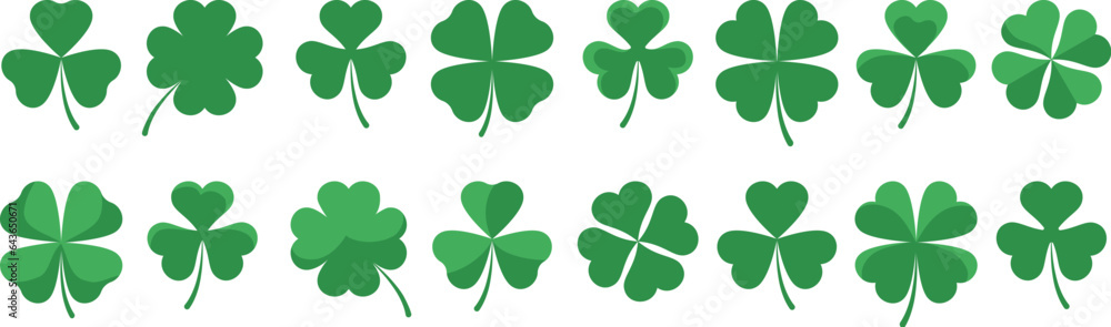 Foto Green clover leaf set