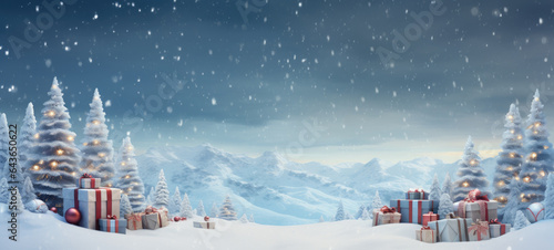 Wallpaper Mural Christmas concept panoramic background Torontodigital.ca