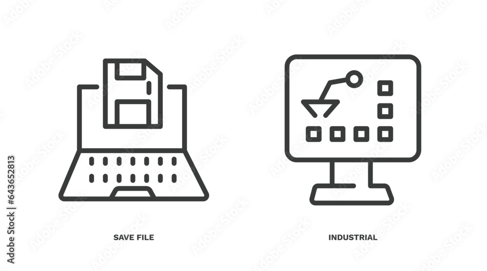 set of computer and tech thin line icons. computer and tech outline icons included save file, industrial vector. set of computer and tech thin line icons. computer and tech outline icons included save file, industrial vector.