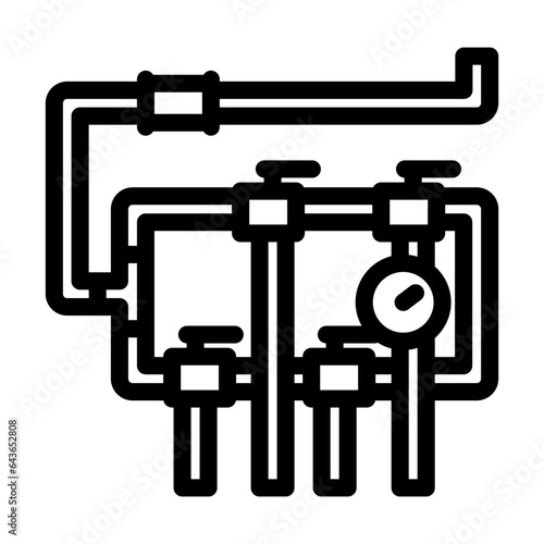 installation gas service line icon vector. installation gas service sign. isolated contour symbol black illustration