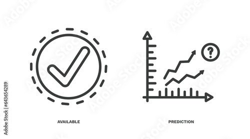 set of artificial intellegence thin line icons. artificial intellegence outline icons included available, prediction vector.