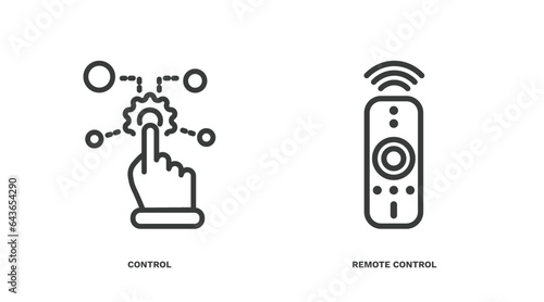 set of artificial intellegence thin line icons. artificial intellegence outline icons included control, remote control vector.