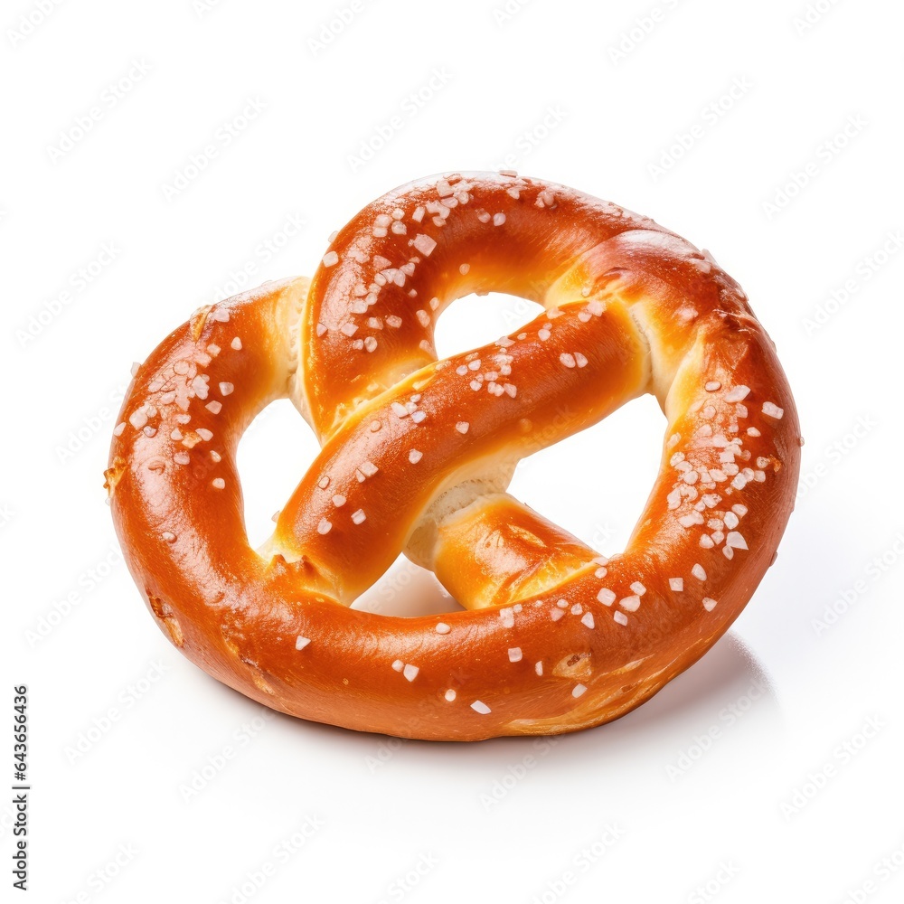 Isolated pretzel on the white background. Generative AI. Isolated pretzel on the white background. Generative AI.