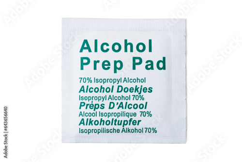 Alcohol wipe in paper packaging