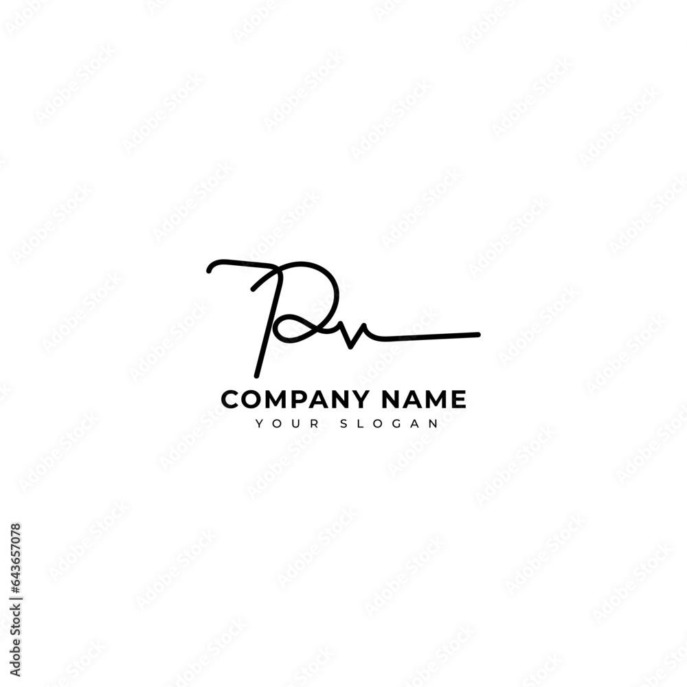 Pv Initial signature logo vector design Pv Initial signature logo vector design