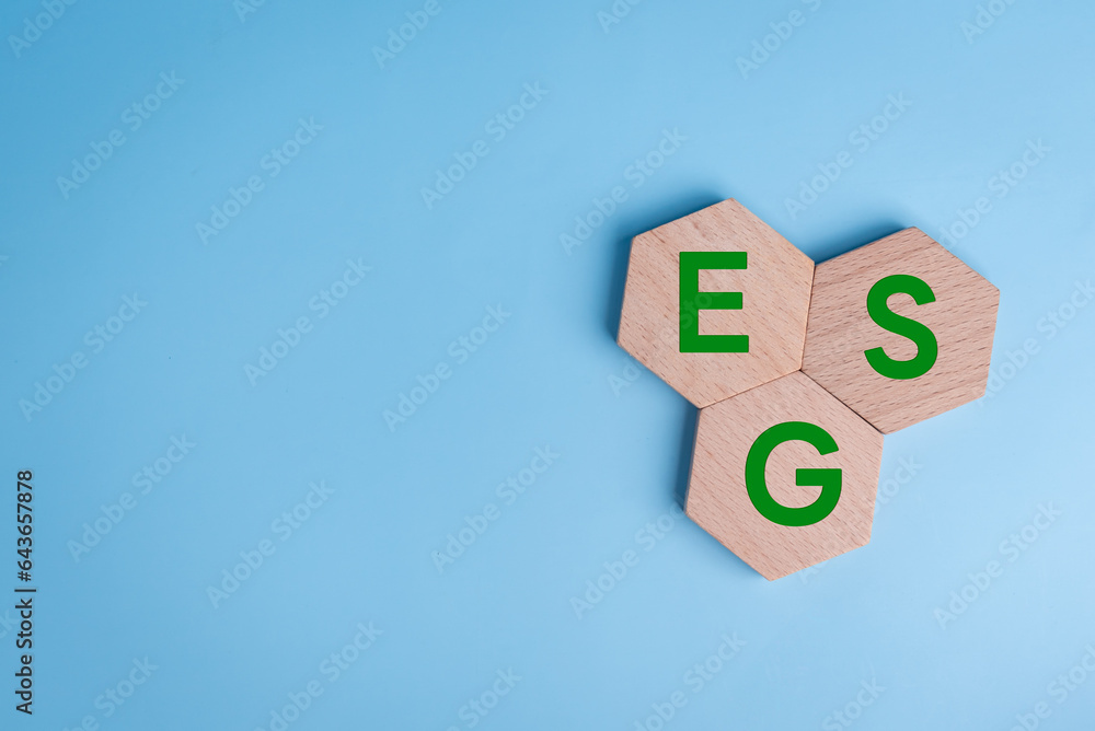 Wood Esg Environmental Social and Governance eco on background concept of sustainable development of the organization.Investing and management of pollution to reduce global warming. Wood Esg Environmental Social and Governance eco on background concept of sustainable development of the organization.Investing and management of pollution to reduce global warming.