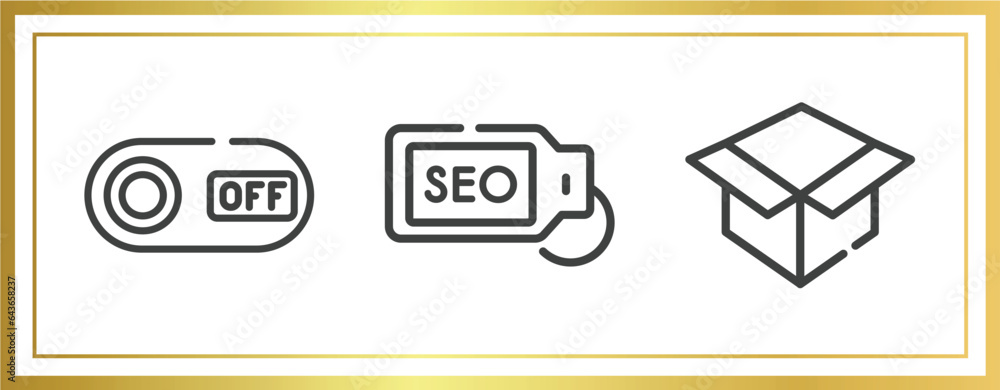 marketing and e commerce outline icons set. linear icons sheet included on, seo tag, unboxing vector. marketing and e commerce outline icons set. linear icons sheet included on, seo tag, unboxing vector.