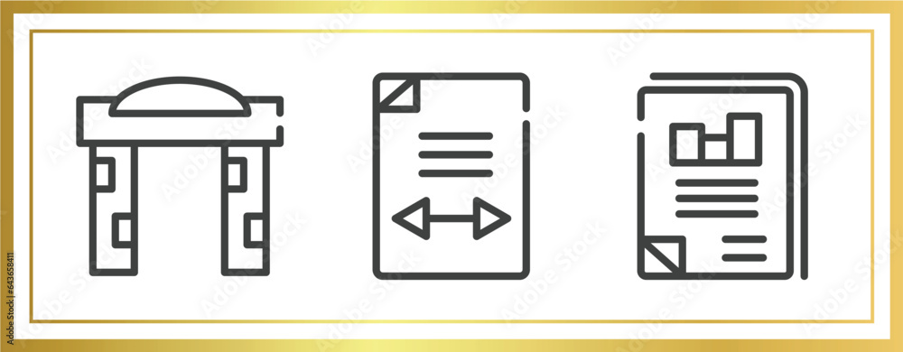 project management outline icons set. linear icons sheet included welcome gate, gap, business journal vector. project management outline icons set. linear icons sheet included welcome gate, gap, business journal vector.