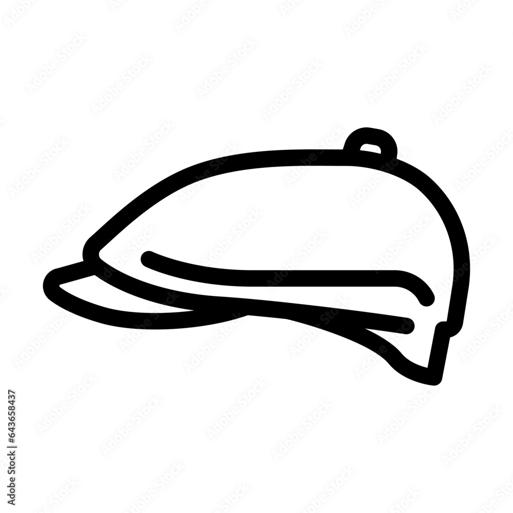 newsboy hat cap line icon vector. newsboy hat cap sign. isolated contour symbol black illustration newsboy hat cap line icon vector. newsboy hat cap sign. isolated contour symbol black illustration