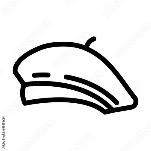 beret hat cap line icon vector. beret hat cap sign. isolated contour symbol black illustration