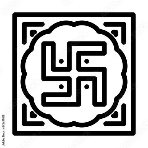 swastika hinduism line icon vector. swastika hinduism sign. isolated contour symbol black illustration