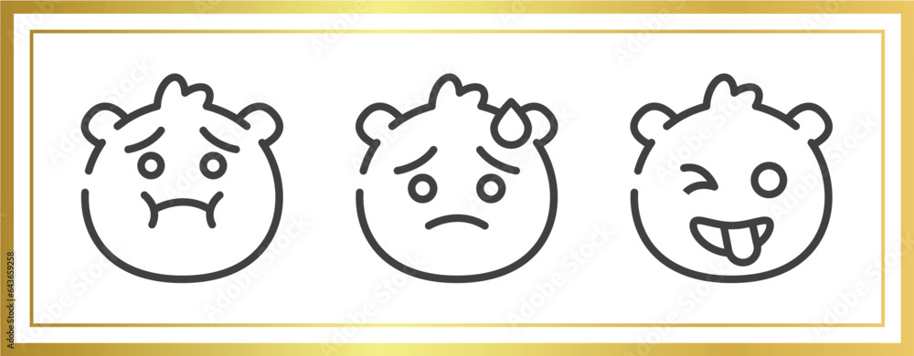 emoji outline icons set. linear icons sheet included nauseated emoji, downcast with sweat emoji, crazy vector. emoji outline icons set. linear icons sheet included nauseated emoji, downcast with sweat emoji, crazy vector.