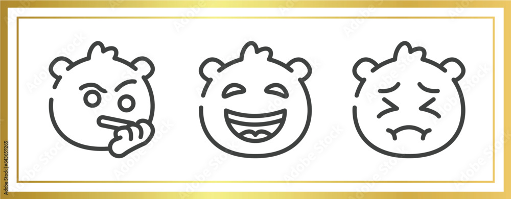 emoji outline icons set. linear icons sheet included suspicious emoji, laughing emoji, pensive vector. emoji outline icons set. linear icons sheet included suspicious emoji, laughing emoji, pensive vector.