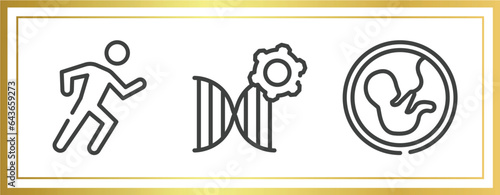 biology technology outline icons set. linear icons sheet included physical, biotechnology, embryo vector.