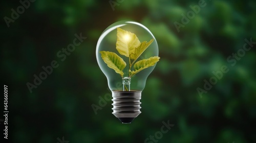 Little plant in bulb innovation concept