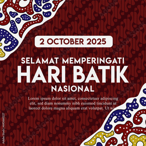 Social Media Post Hari Batik Nasiona means Indonesian Batik Day