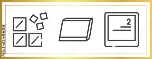 computer and media outline icons set. linear icons sheet included registry, tablet screen in perspective, keyboard key with number 2 vector.