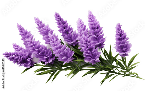 Glamorous Lavender Flower Isolated on Transparent PNG Background  rendering. Generative AI