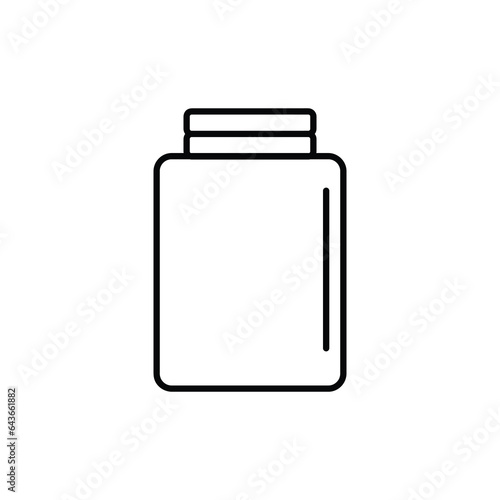 Glass jar icon. jar outline icon, vector sign. Symbol illustration on white background..eps