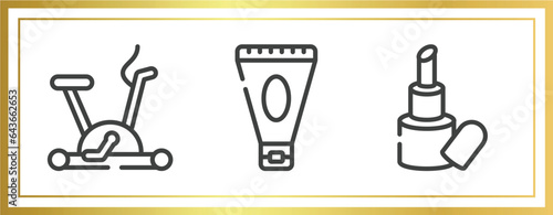 beauty salon outline icons set. linear icons sheet included null, anti aging cream, inclined lipstick vector.