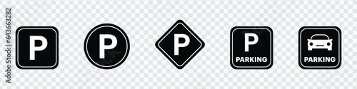 Parking area vector icons. Parking area. Parking sign. Car parking sign. isolated transparent background