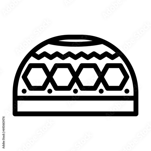 muslim prayer cap kufi line icon vector. muslim prayer cap kufi sign. isolated contour symbol black illustration
