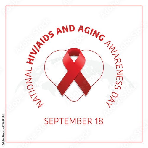 vector graphic of National HIV-AIDS and Aging Awareness Day good for National HIV-AIDS and Aging Awareness Day celebration. flat design. flyer design.flat illustration.