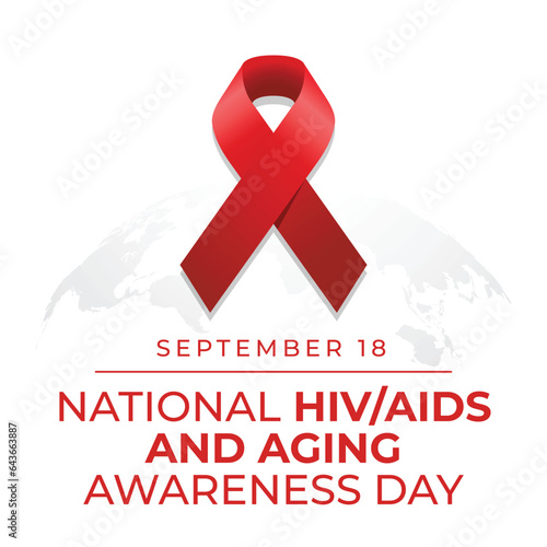 vector graphic of National HIV-AIDS and Aging Awareness Day good for National HIV-AIDS and Aging Awareness Day celebration. flat design. flyer design.flat illustration.