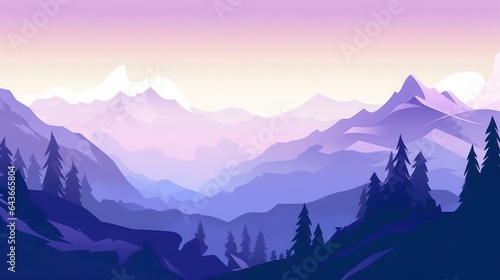 Generate a photography of mountains in the morning