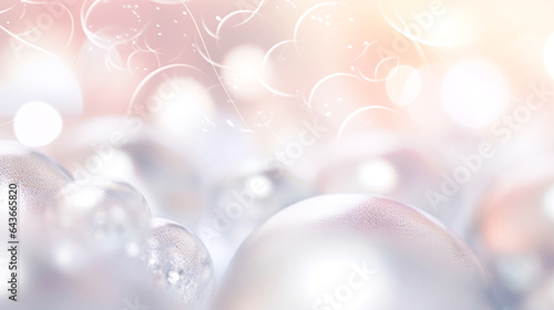 Abstract background of balloons. Pink floating bubbles. soft bokeh background.